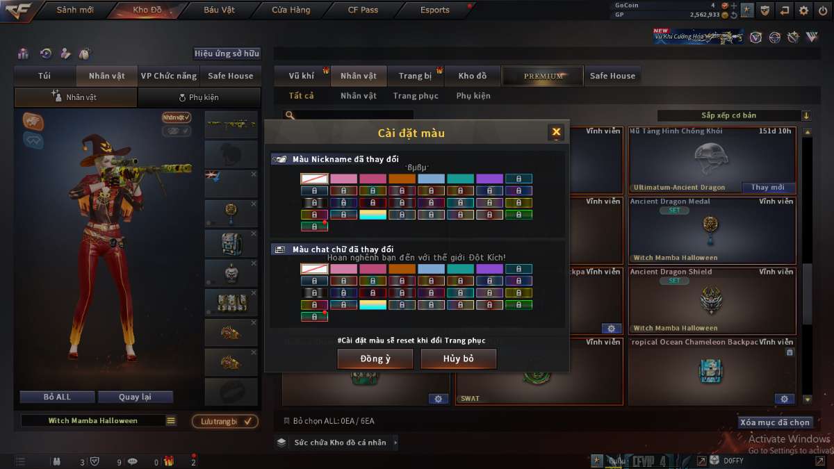 shop acc cf uy tin gia re